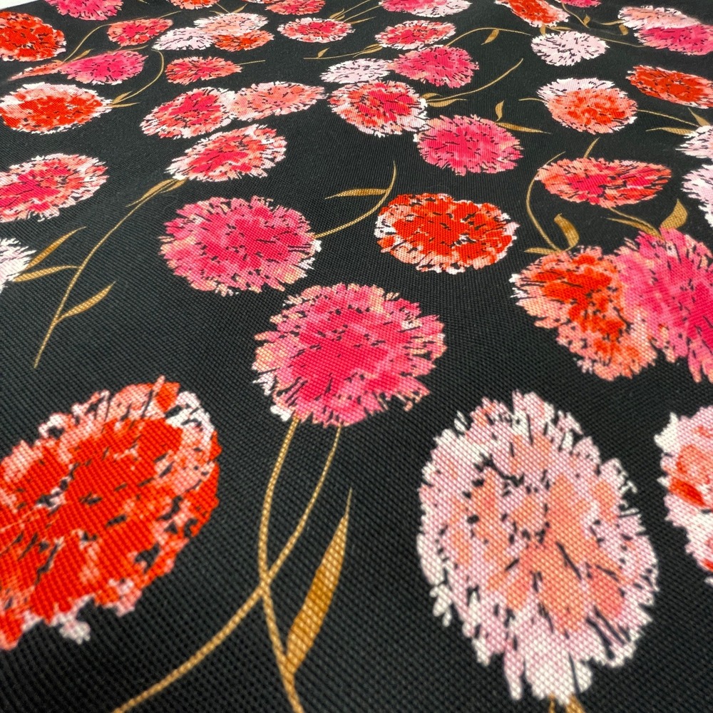 Talbots Womens 16 16W Black Pink Floral Canvas‎ Pencil Skirt Wedding Guest Work - Picture 9 of 11